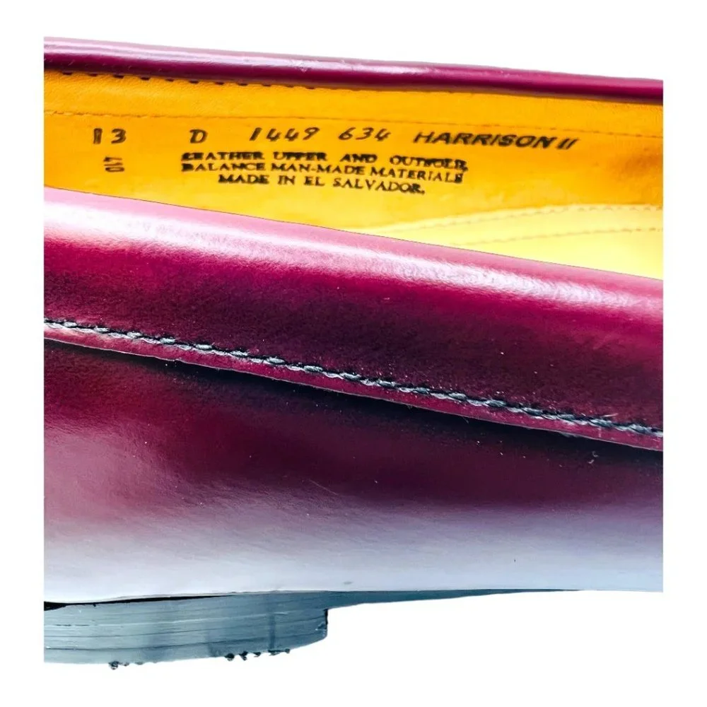 Bass  Men's Leather Harrison II Tasseled Loafers Burgundy Size 13D NWOB - Picture 6 of 9